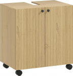 HOMCOM tualettruumi kapp koos rulliga, pehmelt sulguvad uksed, reguleeritava k&otilde;rgusega riiul, vannitoa kapp, 60 x 39,8 x 62 cm, naturaalne puit.