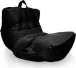 Aiire Relaxo XXL Bean Bag for Cuddly Corner, Bean Bag Design Made of Velvet Fabric with Filling, Giant Bean Bags Adults, Seat Bag, Fluffy Floor Cushion, Coarse Floor Chair, Floor Chair, Black