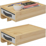 Relaxdays klambriga &ouml;&ouml;kapsel 2 bambusest 14 x 37 x 26,5 cm sahtlisse riputatav voodiriiul Looduslik