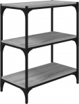 vidaXL Bookcase, Bookcase with Lots of Storage Space, Standing Shelf for Living Room, Office, Storage Shelf, Industrial Style, Grey Sonoma Wood Material Steel