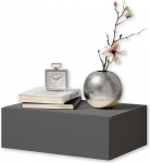 Stella Trading Hanging Bedside Table, Graphite, Floating Bedside Cabinet with Drawer and Lots of Storage Space, 42 x 14 x 30 cm (W x H x D)