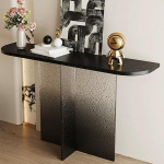 Schmaler Tisch, Regal Flur, Vielseitig Einsetzbar: Foyer, Eingangsbereich, Flur, Hinter dem Sofa, Wohnzimmer, Einfache Montage(Black,80x75x30cm/31x29x11in)