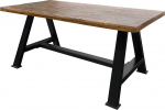 Massivmoebel24.de T&ouml;&ouml;stuslik s&ouml;&ouml;gilaud t&auml;ispuidust #84, valmistatud taaskasutatud puidust, mitmev&auml;rviline, lakitud, + rauaraamiga jalad, 160 x 90 x 76 cm, t&auml;ispuidust laud s&ouml;&ouml;gitoa laud