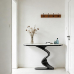 Konsoollaud, kaasaegne, diivanilaud, k&uuml;ljelaud, kitsas Rega konsoollaud, elutuppa, esikusse, kontorisse, koridori, magamistuppa, esikusse (must titaan, 80 x 35 x 85 cm)