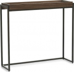 Moodne konsoollaud, minimalistlik konsoollaud, kitsas - massiivne m&auml;nnipuust ja metallist raam fuajeesse, esikusse, esikusse, elutuppa (100 x 25 cm / 39 x 10 tolli)