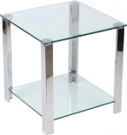 Cortesi Home CH-ET636701 Melissa 20-tolline klaasist k&uuml;ljelaud kahe riiuliga - h&otilde;bedane
