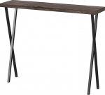 T&ouml;&ouml;stuslik konsoollaud, koridoririiul kitsas, 80 cm k&otilde;rge sissep&auml;&auml;sulaud koridori, k&ouml;&ouml;ki, elutuppa, X-kujulised raudjalad, puidust pealispind (100 x 25 x 80 cm / 35 x 10 x 31 tolli)