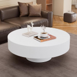 Moodne &uuml;mmargune puidust &uuml;mmargune ribiline kohvilaud tugeva alusega vineeriga k&auml;sitsi valmistatud reljeefne teelaud elutuppa v&auml;ikesesse tuppa kontorisse korterisse - valge