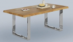 Wane laud Wild Oak massiivne &otilde;litatud 160 x 100 cm metallist jalgadega roostevabast terasest v&auml;limusega
