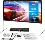 Pyle projektoriekraan 80 tolli - 16:9 HD 4K projektoriekraan koos statiiviga, kaasaskantav ja vabalt seisev 160&deg; vaatenurk koos kandekotiga, ideaalne sise-/v&auml;ljakule, kodukino koosolekuruumi pulmadeks