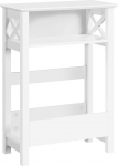 Yaheetech Side Table Coffee Table 3 Tier Bedside Table with Open Storage Compartment and Magazine Shelf X-shaped Sofa Table Coffee Table for Bedroom/Living Room 50 &times; 25 &times; 70 cm