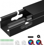 Kaablikanal must, magnetiline kaablijuhtimine, kaablikanalid isekleepuvad laua all, t&auml;iustatud suure auguga, arvuti, laua, v&otilde;rgu, TV, toitejuhtme peitmiseks - 4 t&uuml;kki