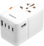 TESSAN 85W GaN reisiadapter kogu maailmas, kiirlaadimisadapter, toiteadapter 3 USB C ja 2 USB A, reisipistik USA, Suurbritannia, Itaalia, Tai, Kanada, Jaapan, Austraalia, pistikupesaadapter