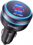 SUNDAREE 230 W sigaretis&uuml;&uuml;taja USB C, 3 pesa 12 V 24 V auto t&uuml;&uuml;p PD QC kiirlaadimise mobiiltelefoni autolaadija adapter Samsung S24 A55/iPhone 16 15/Google Pixel 9/Redmi M&auml;rkus