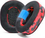 WC Freeze Blackshark Cooling Gel Ear Pads for 2020-2022 Razer Blackshark V2 ja V2 Pro (ei sobi 2023 mudelile) by Wicked Cushions - Rohkem mugavust, paksust ja heliisolatsiooni | Punane kamuflaaž
