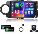 4G 64G VECHTEL 9-tolline Bluetooth autoraadio Toyota Yaris Grmn 2012-2017 Carplay Android auto, DSP EQ, 1280 x 720, WiFi GPS, Mirror Link, RDS/FM raadio 2 DIN koos AHD tagurduskaameraga