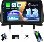 [4+64G] SIXWIN Android 13 autoraadio koos CarPlay/Android Car/Mirror Link Renault Clio 3 2005-2014.9-tolline HD puuteekraan toetab WiFi GPS Bluetooth 5.0 FM/RDS 32EQ + tagurduskaamera