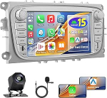 [4+64G] Autoradio Ford Focus II/S-Max/Mondeo 9/Galaxy II koos Carplay/Android Car, 7-tolline Android puuteekraaniga Navi/WiFi/FM/RDS/SWC/Bluetooth/EQ + tagakaamera