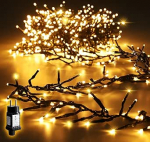 SALCAR 15 m 1500 LED Cluster Fairy Lights Outdoor, j&otilde;uluvalgustus 8 režiimiga ja m&auml;luga, veekindel j&otilde;ulupuu valgustus siseruumides ja v&auml;ljas aias j&otilde;ulupuu pulmades, soe valge