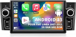 Autoraadio Fiat Linea 2007-2011 Punto 2005-2009, Android 13 2G+64G koos juhtmevaba CarPlay / Android auto GPS navigatsiooniga Bluetooth WLAN FM DSP Subwoofer roolijuhtimispuldiga, 7-tolline puuteekraaniga raadio.