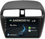 9" Android 14 Autoradio f&uuml;r Mitsubishi Mirage 2012-2019 | Seat Exeo-mit Wireless Apple CarPlay|Android Auto|Mirror Link|GPS Navigation|Bluetooth 5.0|WiFi |USB|Navi|FM+R&uuml;ckfahrkamera