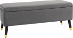 Homcom Bench, Upholstered Bench with Storage Space, Metal, Foam, Rubber, Wood, Charcoal Grey, 110 x 43 x 45 cm