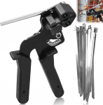 Kaablipaelade t&ouml;&ouml;riist, kaablipaelapitsid, kaablipaelap&uuml;stol 100 roostevabast terasest kaablipaelaga, 200 mm x 4,6 mm, kaablipaelapitsid, kaablipaelap&uuml;stol kaablipaelte lukustamiseks ja l&otilde;ikamiseks Metallist kaablipaelad