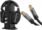 Sennheiser RS195-U digitaalne traadita k&otilde;rvaklappide s&uuml;steem & KabelDirekt - TOSLINK kaabel, optiline helikaabel - 3 m - valguskaabel helibaarile