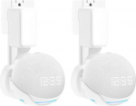 &Uuml;hildub Amazon Echo Pop hoidikuga, Echo Pop Stand, Echo Pop seinakinnitus integreeritud kaablijuhtimisega, ei vaja kruvisid, k&otilde;larite lisatarvikutega (valge, WL-802), 2 tk.