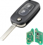 Heart Horse 2 nupu auto v&otilde;tme kaugjuhtimispult R Enault, Flip Key Shell Remote Key Case jaoks Clio 3 Kangoo Master Modus Twingo (FSK 433 MHz PCF7961A Chip)