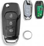 433 MHz 3 nupuga kaugjuhtimispuldi v&otilde;ti Ford Fiesta Focus Galaxy Mustang S-Max KA+ Mondeo Puma Transit/Tourneo Connect Courier Custom koos ID49 kiibiga v&otilde;tmehoidjaga