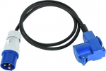 Electraline 46150, Extension Industriel - 1,5 m kaabel H07RN-F - kummist voolikukaabel - IP44 v&auml;litingimustes / 1 t&ouml;&ouml;stuslik k&uuml;lmad seadmepistikupesad + 1 Schuko pistikupesa, CEE-pistik sobib haagissuvilasse