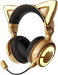 YOWU RGB Cat Ear k&otilde;rvaklapid 4, t&auml;iendatud traadita ja traadiga m&auml;ngukomplektid koos kinnitatava HD-mikrofoniga, aktiivne m&uuml;rasummutus (4, kuldne)