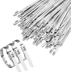 Raske roostevabast terasest kaablipaelad, metallist kaablipaelad sise- ja v&auml;litingimustes kasutamiseks, h&otilde;bedased traatpaelad, turvaline &uuml;hendus aia, toru, talu, elektri, kaabli jaoks (200 t&uuml;kki, 30cm)