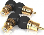 VIABLUE XS CINCHADAPTER 90&deg; XL * 2-osaline adapter * 24 karaadi ehtsa kullaga kaetud