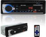 Autoraadio vastuv&otilde;tja, Bluetooth Single Din autostereos&uuml;steem, k&auml;ed-vabad ja rakendusjuhtimine, autostereos&uuml;steem toetab AM, FM, Dual USB, SD, AUX, CD-m&auml;ngija puudub (nagu pildil)