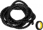 hankekaart Spiralkabelwicklung, 3 m, 10 mm, Kabelf&uuml;hrungsh&uuml;lse, PP-Isolierung, Kabel-Organizer f&uuml;r Computer-Draht, Stromkabel, Gasleitung, schwarz mit Klebeband