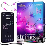 Twinkly Strings Hearts 200 LED, LED-Lichterkette in Herzform, RGB LED-Lichter Mehrfarbig, Kompatibel mit Alexa & Google Home, Gaming-Lichter, Stromversorgung &uuml;ber USB-C, Gr&uuml;nes Kabel, 2 x 6m