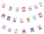 Amosfun Jaapani Lucky Cat Bunting valmistatud pol&uuml;estrist, sobib ideaalselt Izakaya kaunistamiseks, restorani ja kaupluse kaunistamiseks, Jaapani peo kaunistamiseks