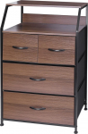 Meerveil Chest of Drawers with Drawers Drawer Cabinet Storage Tower Storage Chest with Drawers for Living Room 4 Drawers Wooden Top Black Walnut