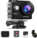 Apexcam M80Air koos 64G kaardiga Action Cam 4K60FPS 64MP WiFi spordikaamera Veealune kaamera 40 m veekindel j&auml;&auml;stabiliseerimine 8x Zoom 170&deg; lainurk 2.4G kaugjuhtimispult 2 x 1350 mAh akud koos