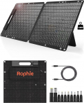 Rophie 60 W Solar Panel Foldable Portable Solar Panel Portable Monocrystalline Flexible with USB/Type C/DC Output for Portable Power Station, 1.8 kg Ultralight, IPX67 for Camping, Travel, Garden,