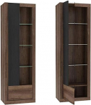 Furniture24 Trass TRAV711L Cabinet Living Room Cabinet 1 Door Mud Oak (with Lighting)