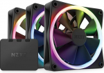 NZXT F120 RGB ventilaatorid - RF-R12TF-B1 - T&auml;iustatud RGB valgustuse reguleerimine - Vaikne jahutus - Kolmekordne (koos RGB ventilaatori ja kontrolleriga) - 120mm ventilaator - Must