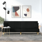 JUNZAI Sofa Bed with Armrests Black Fabric Sofas & Couches, Couch, Sofa, Living Room, Sofa for Teenager's Room, Relaxing Sofa, Sofa for Bedroom, Upholstered Sofa, 351889