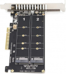 Yoidesu Dual M.2 NVMe SSD to PCIE X8 M Key Hard Drive Converter, M.2 PCIE Adapter Reader Expansion Card (PH45) personaalarvuti ja s&uuml;learvuti jaoks, toetab Windows ja MacOS