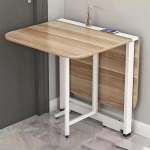 Ultra Thin Movable Folding Dining Table - Extendable Metal Frame Kitchen Table with Anti-Fall Support for Work Compact 120 cm Design Space-Saving Solution