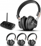 Avantree Quartet 2 - Bluetooth-&uuml;hilduv traadita grupi kuulmiss&uuml;steem koos k&otilde;rvaklappide ja saatjaga pidude, vaiksete diskoteekide, TV jaoks - mitu k&otilde;rvaklappi madala latentsuse ja selge heliga