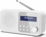SHARP DR-P420(WH) Kaasaskantav DAB+ raadio Bluetooth 5.0, DAB+/FM, USB v&otilde;i akutoitega, kaksikh&auml;irekella, 40 raadiojaama m&auml;lu, k&otilde;rvaklapipesa - Tokyo Digital Radio Lumivalge