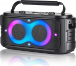 Kaasaskantav Bluetooth-k&otilde;lar LED-tuledega, traadita peok&otilde;lar, must